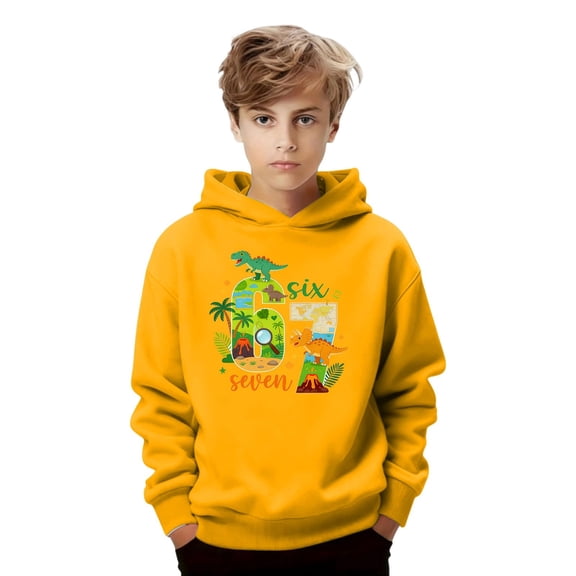 Fiaer 67 Cute Printed Hoodies for Boy Girl Long Sleeve Hooded Sweatshirts,Size 1-12 Years Yellow 160
