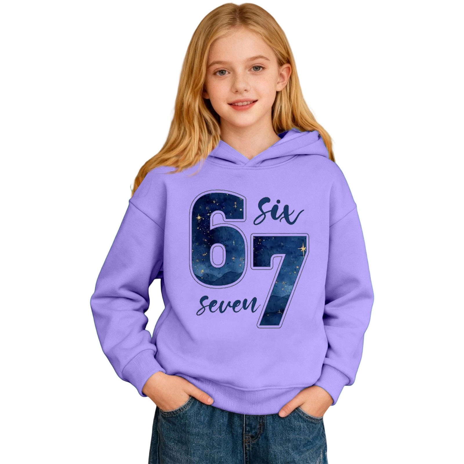 67 Jumper Hoodies Kids Six Seven Hooded Hoodie Winter Vintage 6 7 Meme Gedrukt Trui Tops Klassiek Festival Jongens Streetwear, Wit, 2-3 jaar