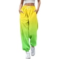 thumbnail image 1 of Fiaer Baggy Sweatpants Women Plus Size Trendy Sport Pants Gradient Elastic Waisted Drawstring Pocket Casual Trousers Green M, 1 of 4