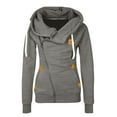 thumbnail image 1 of Fiaer Black Jackets for Women Side Full Zip up Hoodie Thermal Warm Plus Size Hooded Sweatshirts Slim Fit Thickened Drawstring Tops with Zipper Pocket Light Gray XL, 1 of 3