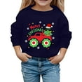 thumbnail image 1 of Fiaer Boys Girls Christmas Sweatshirt Toddler Kids Xmas Sweater Style Santa Shirt Tops Clothes Navy 160, 1 of 4