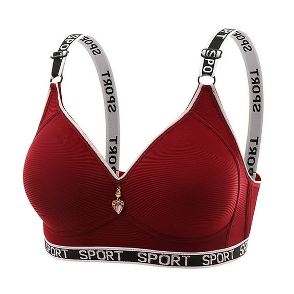 Fiaer Bras for Older Women with Sagging Breasts Push up No Underwire Full Coverage Stretch Straps Bra Red 44