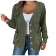 thumbnail image 1 of Fiaer Button Down Oversized Cardigans Sweaters For Women V-Neck Loose Long Sleeve Causal Solid Color Trendy Pocket Spliced Tops Green XXL, 1 of 5