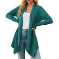 thumbnail image 1 of Fiaer Cardigan Sweaters For Women Trendy Long Sleeve Casual Loose Solid Open Front Cozy Knit Tops Green XXL, 1 of 8