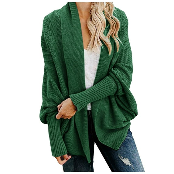Fiaer Cardigan Sweaters For Women Winter 2025 Trendy Open Front Long Sleeve Loose Fit Casual Solid Color Lapel Collared Tops GN1 S