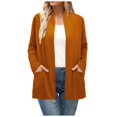 thumbnail image 1 of Fiaer Cardigans Sweaters for Women with Pockets Plus Size Long Sleeve Loose Fit Fashion Casual Open Front Tops Orange XXL, 1 of 4