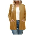 thumbnail image 1 of Fiaer Cardigans Sweaters for Women with Pockets Plus Size Long Sleeve Loose Fit Fashion Casual Open Front Tops Yellow XL, 1 of 4