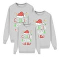 thumbnail image 1 of Fiaer Christmas Family Matching Sweatshirt Long Sleeve Letter Santa Hat Print Pullover Trendy Crew Neck Loose Fit Warm Breathable Tops Children Grey2 3-4 Years, 1 of 4