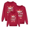thumbnail image 1 of Fiaer Christmas Family Matching Sweatshirt Long Sleeve Letter Santa Hat Print Pullover Trendy Crew Neck Loose Fit Warm Breathable Tops Mom Red2 S, 1 of 4