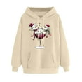 thumbnail image 1 of Fiaer Christmas Hoodie Women Snowman Plus Size Hooded Sweatshirts Drawstring Long Sleeve Loose Fit Trendy Tops with Pocket Beige XXL, 1 of 3