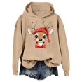 thumbnail image 1 of Fiaer Christmas Hoodie for Women Cute Reindeer Graphic Hooded Sweatshirts Long Sleeve Plus Size Fashion Comfort Tops Khaki S, 1 of 4