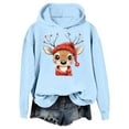 thumbnail image 1 of Fiaer Christmas Hoodie for Women Cute Reindeer Graphic Hooded Sweatshirts Long Sleeve Plus Size Fashion Comfort Tops Light Blue M, 1 of 4