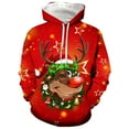 thumbnail image 1 of Fiaer Christmas Hoodies for Men Oversized Loose Fit Hooded Sweatshirts Funny Reindeer Printed Long Sleeve Xmas Tops with Pocket Red M, 1 of 3