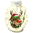 thumbnail image 1 of Fiaer Christmas Hoodies for Men Oversized Loose Fit Hooded Sweatshirts Funny Reindeer Printed Long Sleeve Xmas Tops with Pocket White XXL, 1 of 3