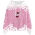 thumbnail image 1 of Fiaer Christmas Hoodies for Women Wine Glass Snowflake Plus Size Holiday Hooded Sweatshirts Drawstring Long Sleeve Drawstring Xmas Tops Pink L, 1 of 2