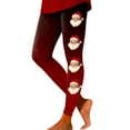 thumbnail image 1 of Fiaer Christmas Leggings for Women Santa Graphic Trendy Yoga Pants Plus Size Elastic Waisted Slim Fit Workout Trousers Red M, 1 of 5
