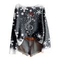 thumbnail image 1 of Fiaer Christmas Long Sleeve T Shirts for Women Oversized Snowflake Xmas Tshirts Loose Fit Casual Fashion Holiday Tops Navy XL, 1 of 2