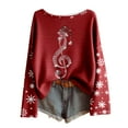 thumbnail image 1 of Fiaer Christmas Long Sleeve T Shirts for Women Oversized Snowflake Xmas Tshirts Loose Fit Casual Fashion Holiday Tops Red XXL, 1 of 3