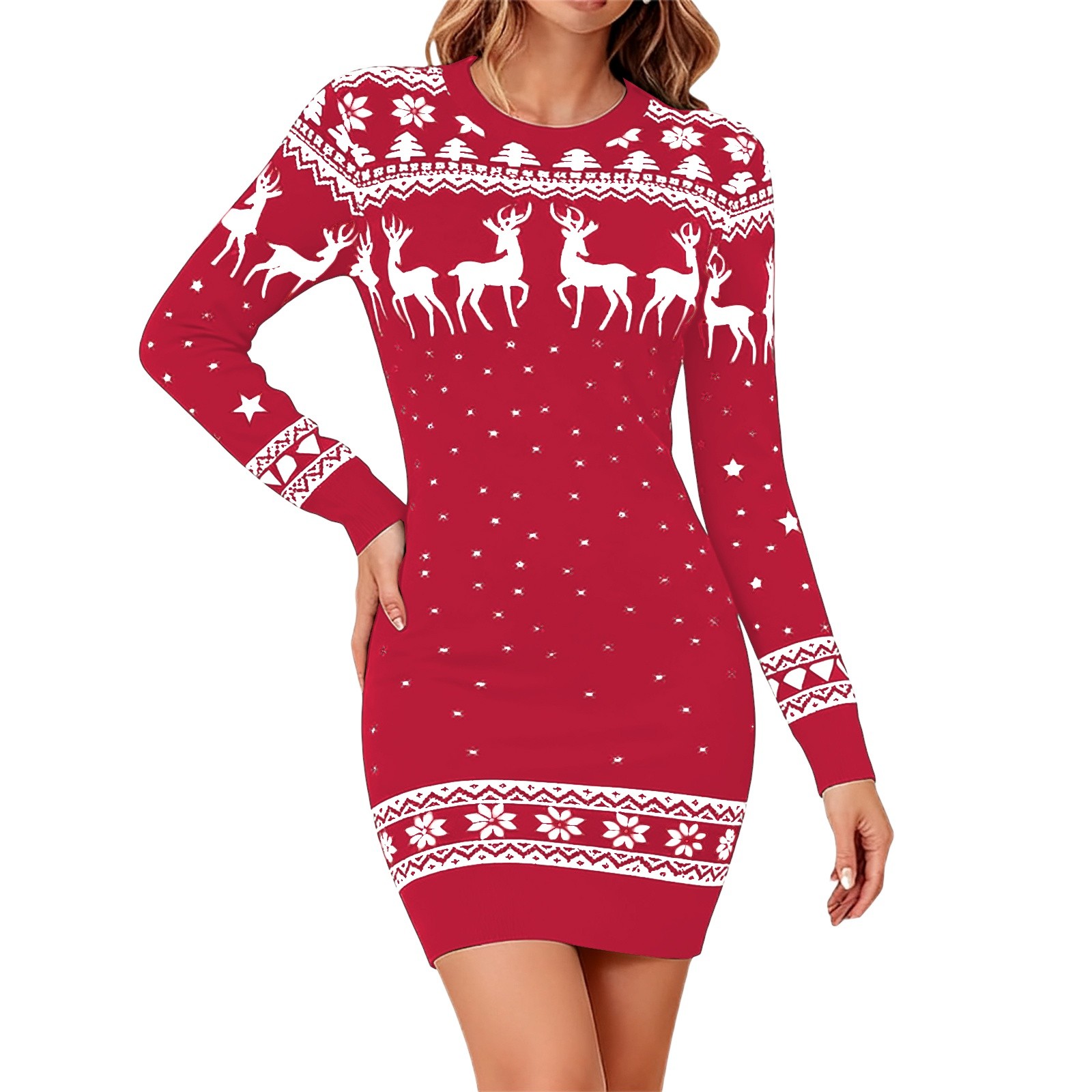 Fiaer Christmas Sweater Dress for Women Funny Graphic Crew Neck Plus Size  Trendy Long Sleeve Casual Knitted Clothing Hot Pink S - Walmart.com