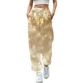 thumbnail image 1 of Fiaer Christmas Sweatpants Women Shine Snowflake Printed Trendy Holiday Pants Plus Size Casual Comfy Xmas Trousers with Pocket Khaki M, 1 of 5