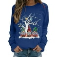 thumbnail image 1 of Fiaer Christmas Sweatshirt for Women 2025 Funny Plus Size Print Sweatshirts Crewneck Long Sleeve Xmas Holiday Tops Blue XL, 1 of 4