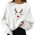 thumbnail image 1 of Fiaer Christmas Sweatshirts Women Cute Graphic Crew Neck Pullovers Long Sleeve Plus Size Loose Fit Trendy Tops White XL, 1 of 6