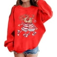 thumbnail image 1 of Fiaer Christmas Sweatshirts Women Reindeer Funny Graphic Pullover Plus Size Long Sleeve No Hooded Hoodies Crew Neck Loose Fit Trendy Tops Red 130, 1 of 5
