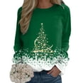 thumbnail image 1 of Fiaer Christmas Sweatshirts Women Xmas Tree Snowflake Graphic Long Sleeve Pullovers Oversized Crew Neck Holiday Merry Tops Green XXXL, 1 of 5