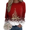 thumbnail image 1 of Fiaer Christmas Sweatshirts Women Xmas Tree Snowflake Graphic Long Sleeve Pullovers Oversized Crew Neck Holiday Merry Tops XL, 1 of 5