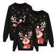 thumbnail image 1 of Fiaer Christmas Sweatshirts for Family Trendy Reindeer Printed Crew Neck Xmas Pullover Plus Size Long Sleeve Baggy Comfort Holiday Tops Men XXL, 1 of 4