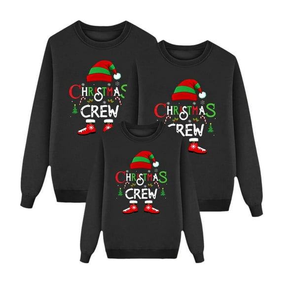 Fiaer Christmas Sweatshirts for Women Crew Neck Long Sleeve Xmas Pullover Baggy Trendy Funny Graphic Holiday Tops Men XL