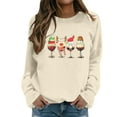 thumbnail image 1 of Fiaer Christmas Sweatshirts for Women Funny Graphic Crew Neck Xmas Tops Long Sleeve Plus Size Cozy Fall Pullover Beige M, 1 of 4
