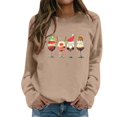 thumbnail image 1 of Fiaer Christmas Sweatshirts for Women Funny Graphic Crew Neck Xmas Tops Long Sleeve Plus Size Cozy Fall Pullover Khaki XXL, 1 of 4