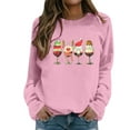 thumbnail image 1 of Fiaer Christmas Sweatshirts for Women Funny Graphic Crew Neck Xmas Tops Long Sleeve Plus Size Cozy Fall Pullover Pink M, 1 of 4