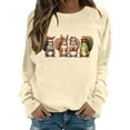 thumbnail image 1 of Fiaer Christmas Sweatshirts for Women Squirrel Christmas Pullover Xmas No Hooded Hoodie Cute Graphic Long Sleeve Plus Size Tops Beige M, 1 of 6