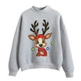 thumbnail image 1 of Fiaer Christmas Women Sweatshirts Cute Graphic Baggy Xmas Pullover Plus Size Long Sleeve Casual Breathable Comfort Tops Light Gray M, 1 of 4