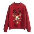 thumbnail image 1 of Fiaer Christmas Women Sweatshirts Cute Graphic Baggy Xmas Pullover Plus Size Long Sleeve Casual Breathable Comfort Tops Red XL, 1 of 4