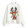 thumbnail image 1 of Fiaer Christmas Women Sweatshirts Cute Graphic Baggy Xmas Pullover Plus Size Long Sleeve Casual Breathable Comfort Tops White XL, 1 of 4