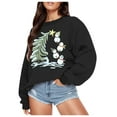 thumbnail image 1 of Fiaer Christmas Women Sweatshirts Snowman Christmas Tree Pullover Crew Neck Long Sleeve Baggy Trendy Cute Graphic Tops Black L, 1 of 4