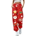 thumbnail image 1 of Fiaer Christmas Women's Sweatpants Baggy Plus Size Funny Graphic Xmas Pants Santa Gnomes Printed Trendy Trousers Red L, 1 of 4
