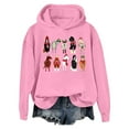 thumbnail image 1 of Fiaer Christmas Womens Hoodies Plus Size Cute Graphic Long Sleeve Hooded Sweatshirts Baggy Fall Trendy Tops Pink L, 1 of 4