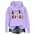 thumbnail image 1 of Fiaer Christmas Womens Hoodies Plus Size Cute Graphic Long Sleeve Hooded Sweatshirts Baggy Fall Trendy Tops Purple S, 1 of 4