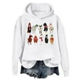 thumbnail image 1 of Fiaer Christmas Womens Hoodies Plus Size Cute Graphic Long Sleeve Hooded Sweatshirts Baggy Fall Trendy Tops White XL, 1 of 4