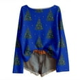 thumbnail image 1 of Fiaer Christmas Womens Knitted Sweaters Plus Size Trendy Crew Neck Xmas Shirts Long Sleeve Casual Loose Fit Tops Blue M, 1 of 3
