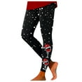 thumbnail image 1 of Fiaer Christmas Womens Leggings Black Plus Size Pants Wine Glass Printed Slim Fit High Waisted Trousers Black S, 1 of 5