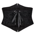 thumbnail image 1 of Fiaer Corset Womens Brocade Underbust Boned Bustier Waist Jacquard Cincher for Halloween Christmas Party Black L, 1 of 9