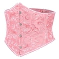 thumbnail image 1 of Fiaer Corset Womens Brocade Underbust Boned Bustier Waist Jacquard Cincher for Halloween Christmas Party Pink XL, 1 of 7