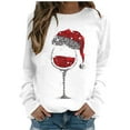 thumbnail image 1 of Fiaer Crewneck Sweatshirts Ugly Christmas Women Funny Oversized Long Sleeve Xmas Red Wine Glass Pullover Loose Fit Trendy Tops Mint Green XXXXXL, 1 of 4