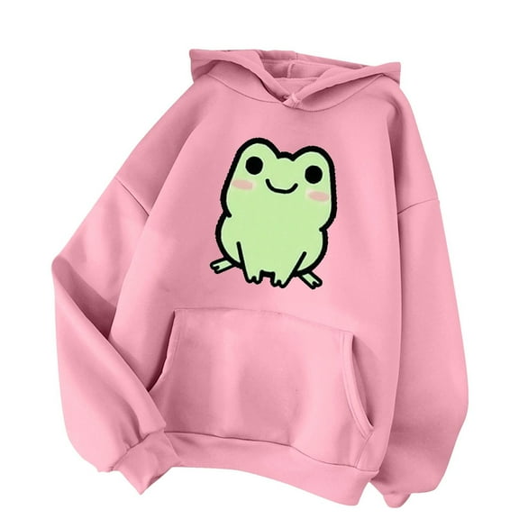 Fiaer,Cute Hoodie for Womens Teen Long Sleeve Plus Size Patchwork Sweatshirts Graphic Hooded Pullover with Pocket Pink XXL