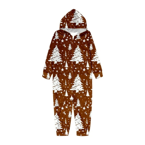 Fiaer Family Matching Christmas Onesie Pajamas Cute Funny Printed One Piece Xmas Pjs Hooded Holiday Sleepwear Full Zip up Jumpsuit Loungewear Sleepwear Kids 10T